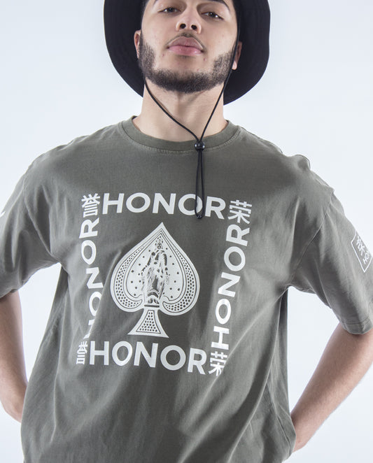 Honor Ace Oversized Greyish Green Vintage T-Shirt