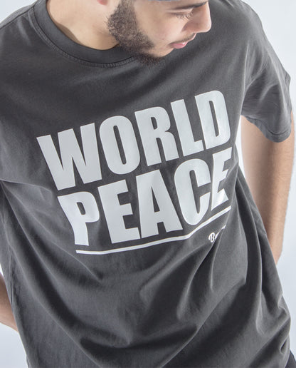 World Peace Dark Grey Oversized Vintage T-Shirt